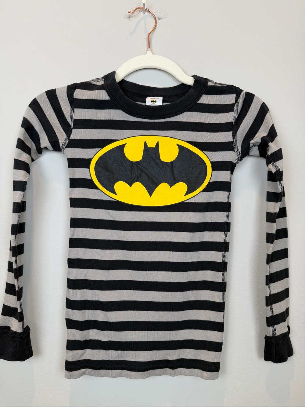 Hanna Andersson Batman Pajama Top Kids 8 130 Organic Cotton Striped